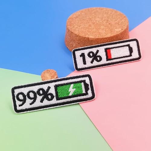 NOIAFZY Emblema tático bordado com logotipo de carga 99% 4 peças com 1% de design de bateria para ja