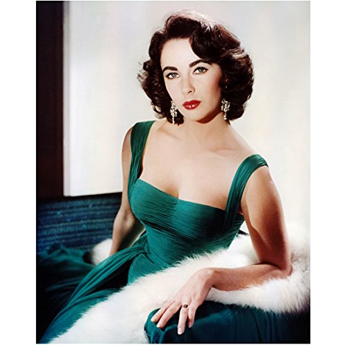 green emerald velvet dress Elizabeth Taylor Posing in Green Looking Beautiful 8 x 10 Inch Photo at  Amazon's Entertainment Collectibles Store