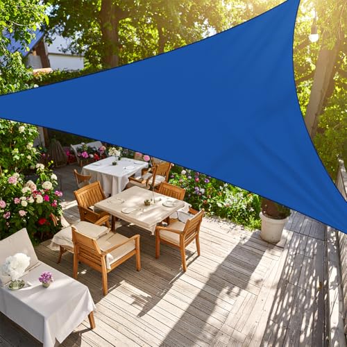 Greenbay Blau Sonnensegel Sonnenschutz Segel für Balkon Terrasse Camping Garten | UV-Schutz PES Polyester | Dreieck 2x2x2m