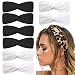 Huachi Headbands Leopard for Women Cheetah Turban Headband Cross Knot Boho Hair Bands for Girls Sweat Headwrap for Yoga Sports Workout Cute Fashion Stretchy Hair Accessories, Animal Print, Yellow