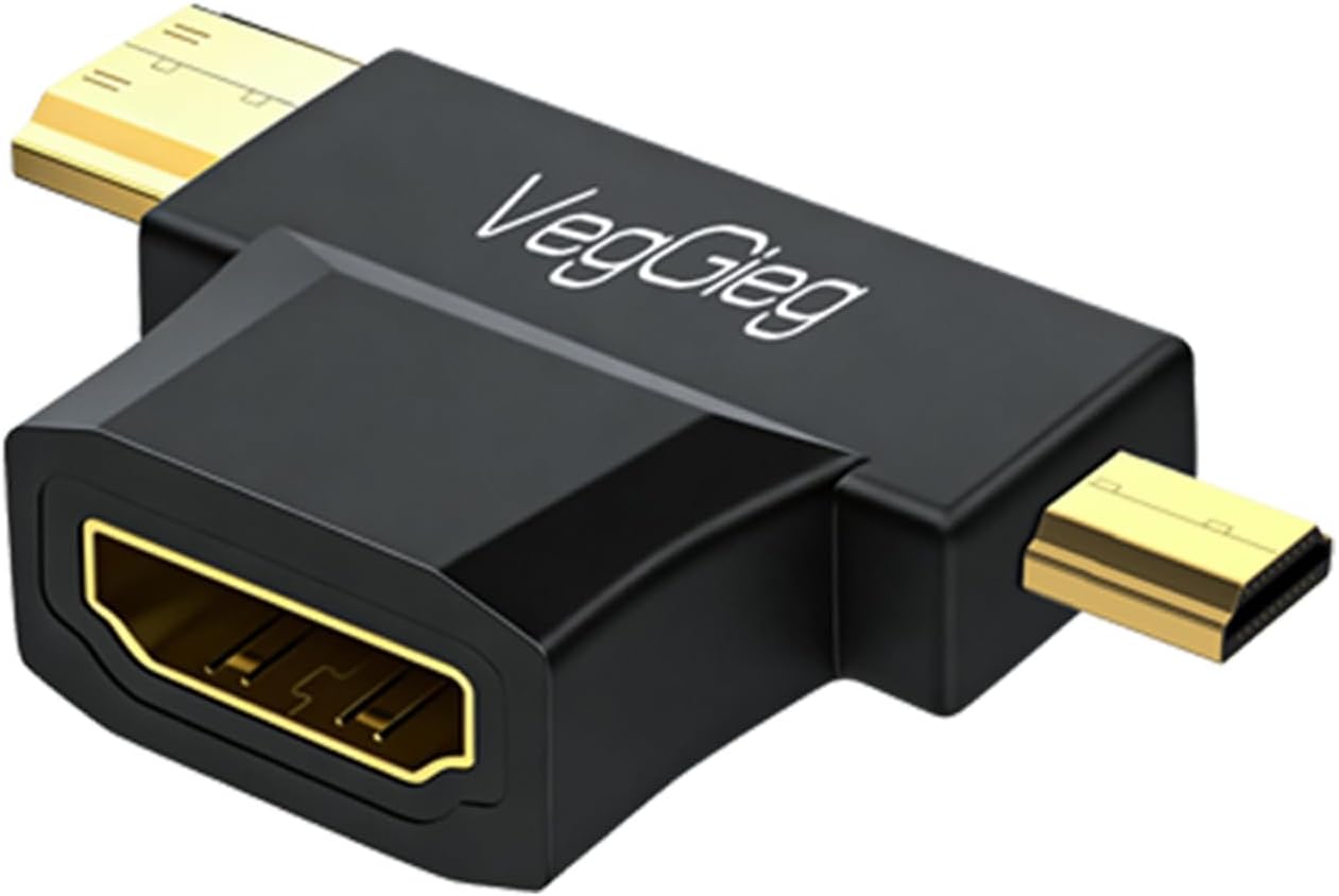 VegGieg Mini HDMI/Micro HDMI Erkek to HDMI Dişi Dönüştürücü Adaptör