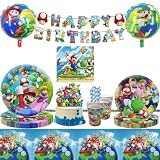 65 Pcs Thème du Jeu Anniversaire Vaisselle Kit, Décoration Danniversaire...