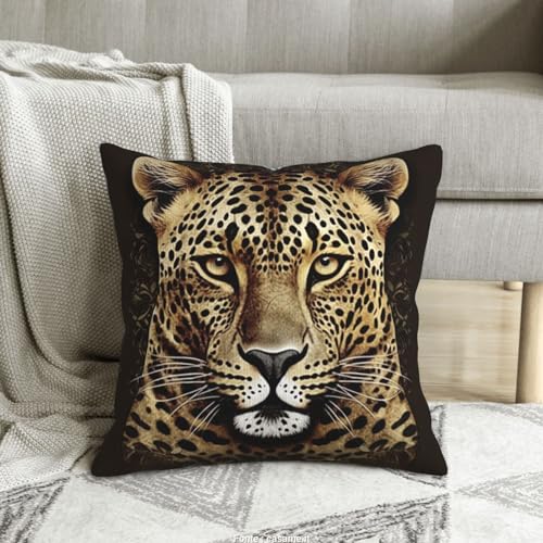 Housse de coussin léopard velours côtelé doux lavable anti-pli - 2
