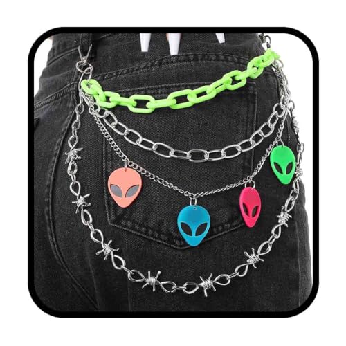 Image of Bounzhi Hip Hop Pant Chain Acrylic Jean Chain Punk Wallet Chain Rock Pocket Chain for Men and Women