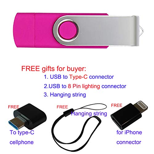 Smart Phone USB OTG usb flash drives memory stick for Android phone 4GB 8GB 16GB 32GB 64GB 128GB real capacity colorful smartphone OTG memory u disk pendrive (128GB, Dark Pink)