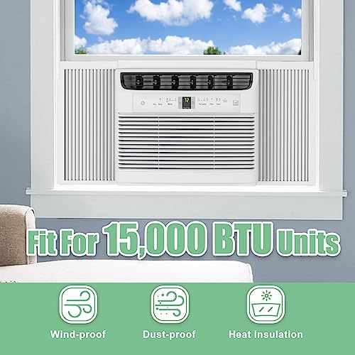 Memrita Window AC Side Panel with Frame Set,Air Conditioner Accordion Filler Curtain Replacement for Window AC Units,Fits Most 15,000 BTU Units,White,2 Pack by Memrita - Used condition - Image 8