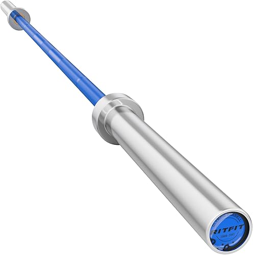 Miniatura 30 de RitFit Elite 7ft Olympic Barbell, Robust 45lb Barbell for Weightlifting and Powerlifting, Superior Olympic Bar with Exceptional 500lbs Load Negro