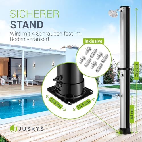Juskys Solardusche Victoria 40 Liter mit Duschkopf und Fußdusche
