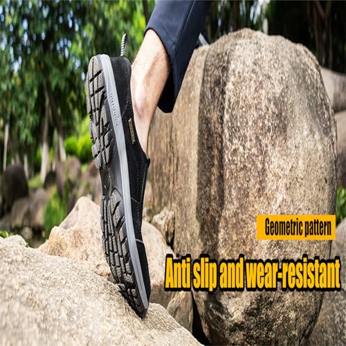 Mens Hands Free Slip in Loafers Walking Slip on Leather Casual Comfortable Breathable Shoes3