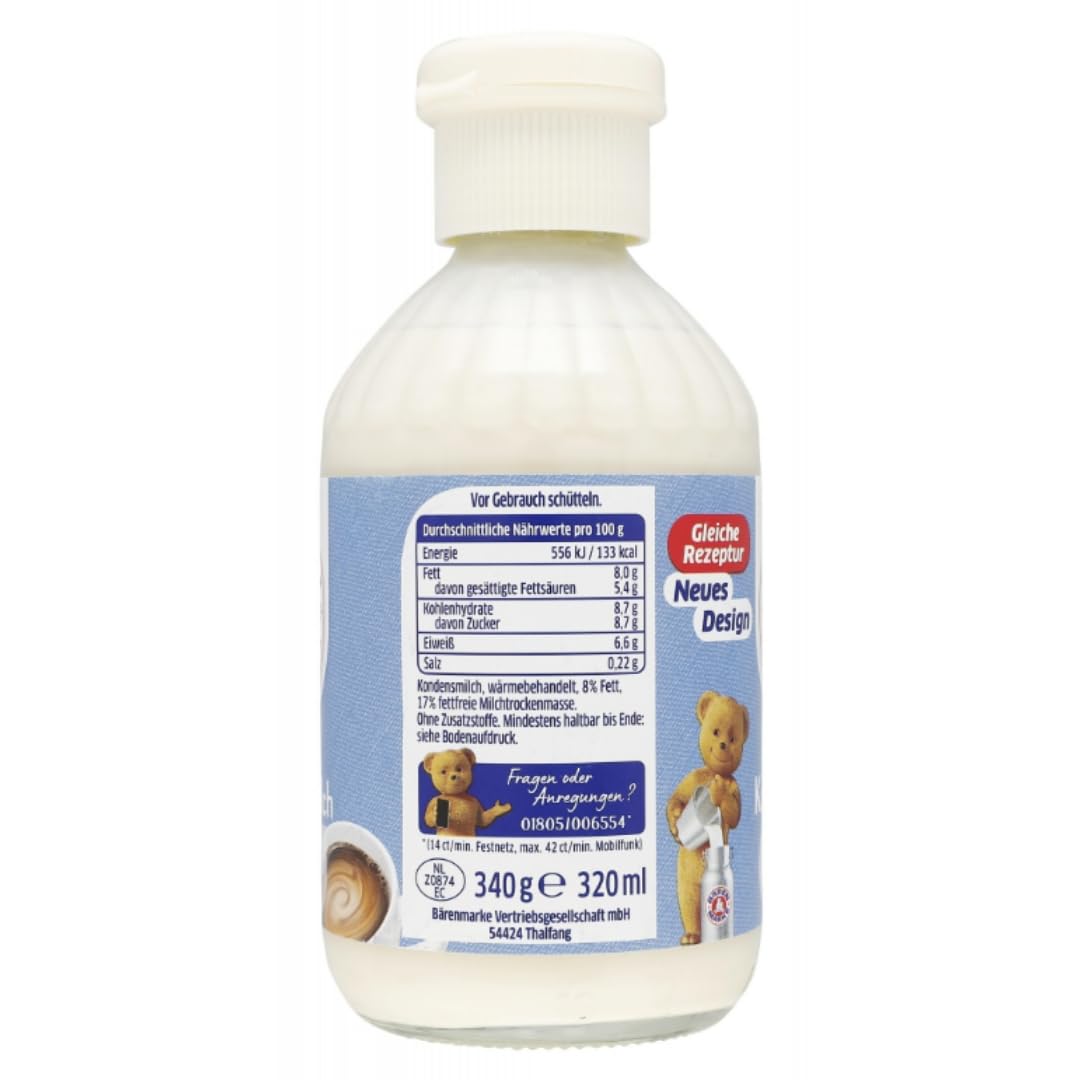 Bärenmarke Genussvolle Kaffee-Milch 8% Fett 340 ml x 12 Stück