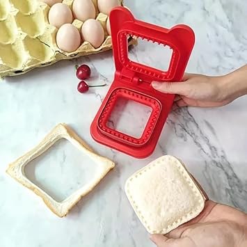 AKSHAR Elite - Sandwich Maker & Bread Cutter with Sealer – Square Pocket Sandwich Cutter, Crustless Uncrustables Maker, Multicolour (Pack of 1) Squar