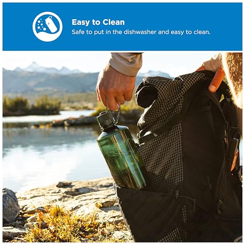 Image of Nalgene 32 oz Narrow Mouth Water Bottle | BPA-Free, Durable & Leak Proof, Lghtweght Bottle for Hkng, Gym & Travel, Jade