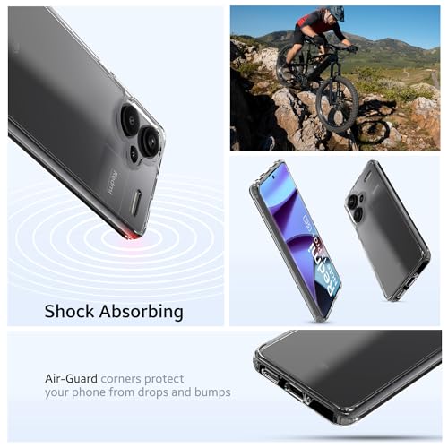 Image of KAPAVER Hybrid Crystal Clear Back Cover Case for Redmi Note 13 Pro Plus| Protective Shockproof Hard PC Soft Flexible TPU Cover