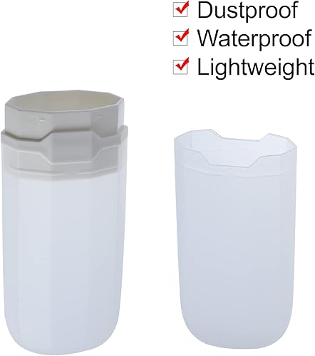 Miniatura 3 de VOCOSTE Estuche para cepillos de dientes, estuche para cepillos de dientes de viaje, plástico, blanco transparente, 7.87 x 2.17 pulgadas