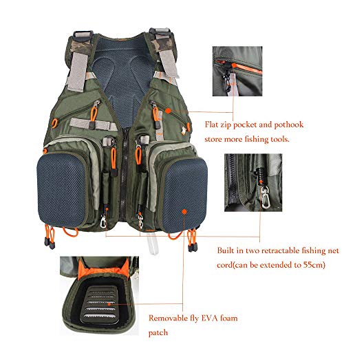 Kylebooker Fly Fishing Vest Pack Adjustable Fishing Backpack #TOP2