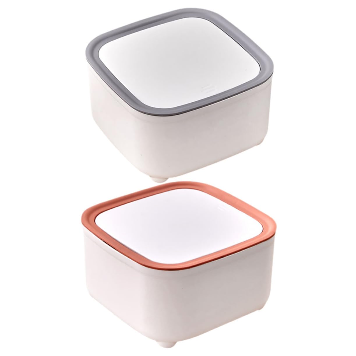 Elegant Wicker Trash Bins 2pcs Bedside Trash Can Decor Compact Desktop Rubbish Bin for Office