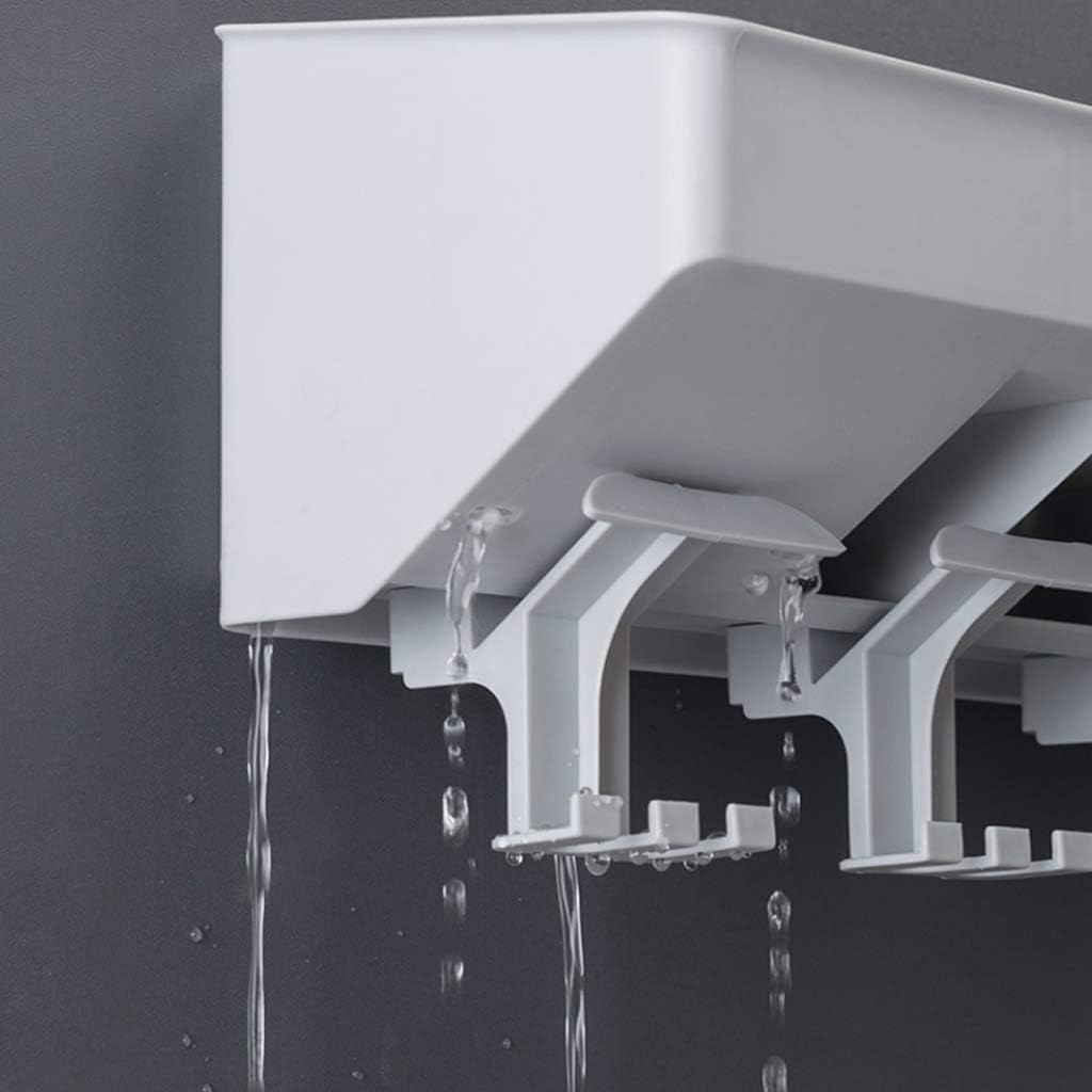 Suction Cup Wall Mounted Toothpaste Toothbrush Holder, Bathroom Toothbrush Holder Rack(Gray)