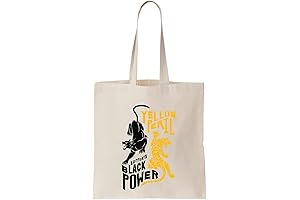 Yellow Peril Supports Black Power Canvas Tote Bag, Natural