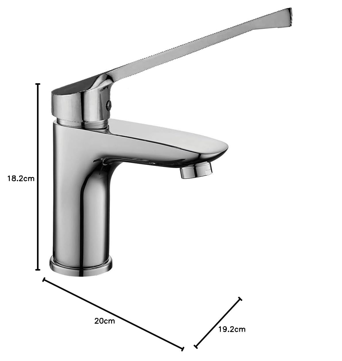 Grifo De Lavabo Con Maneta Medical monomando NAD acabado cromo brillo fabricado en latón