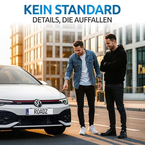ROADZ® Kennzeichenhalter Rahmenlos - [unsichtbar & legal] - Sicherung für bombenfesten Halt - Set für 2 Kennzeichen - werbefrei - Nummernschildhalter - rahmenlose Kennzeichenhalter Auto