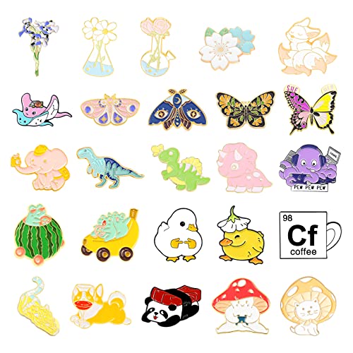 Mixed Enamel Backpack Pins Set,25 Pcs Cartoon Decoration Enamel Pins Bulk Cute Random Style Backpack Pins For Hat Bags Clothes Caps (25 Pcs) #TOP5