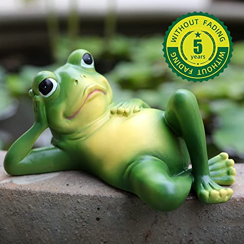 Frog Figurine Garden Decor Set Of 3, Funny Lazy Frog Garden Statues Yard Decoration Outdoor Holiday Decorations, Unique Yart Art Outdoor Lawn Ornament For Outside Pond Pool Patio Front Porch Backyard #TOP2