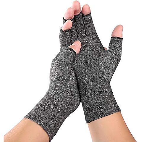 VITTO Anti-Arthritis Gloves (Pair) - Providing Warmth and Compression to Help Increase Circulation Reducing Pain and Promoting Healing 1x Pair (Grey, S) Cover