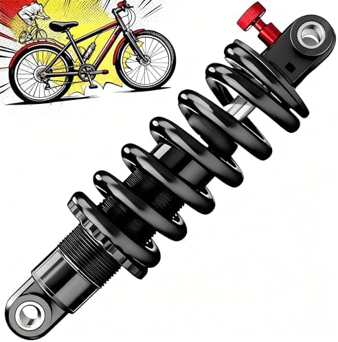 MTB Rear Shock Absorber 165mm Adjustable Hydraulic Coil Spring Suspension 650 LBS for XC Full Suspension Mountain Bike Ebike Heavy Duty Cycling
