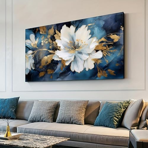 Toile branches de magnolia pour salon et décoration d'hiver moderne