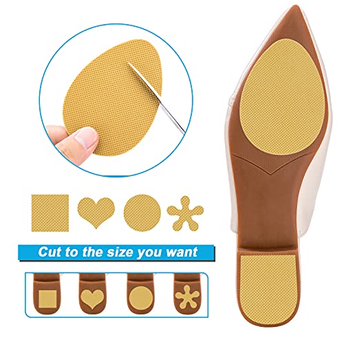 Image of GADEBAO Non-Slip Shoe Pads, Self-Adhesive Anti-Slip Grips for Bottom of Shoes, Odorless Silicone Pads, High Heels Non-Skid Sole Protector Stickers (Beige-8 Pcs)