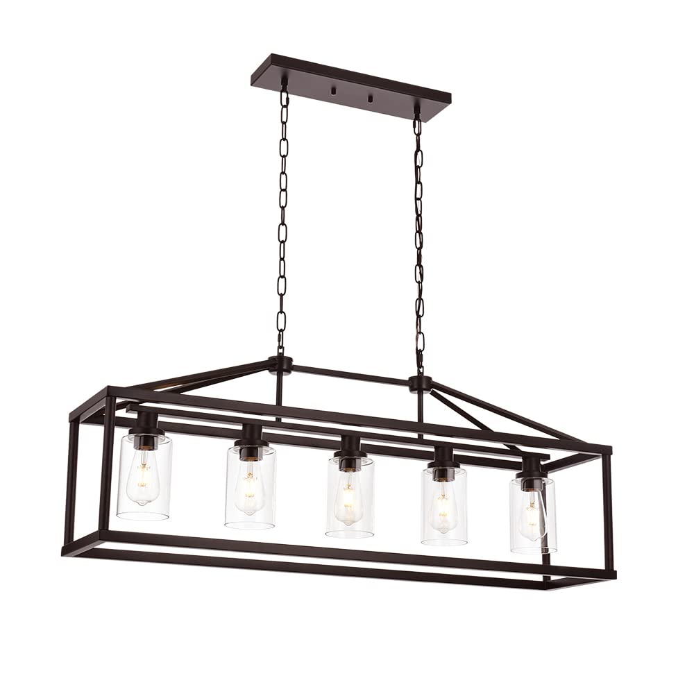 BONLICHT Black Industrial Chandelier - Farmhouse Island Lighting -13 BONLICHT Black Industrial Chandelier - Farmhouse Island Lighting -13