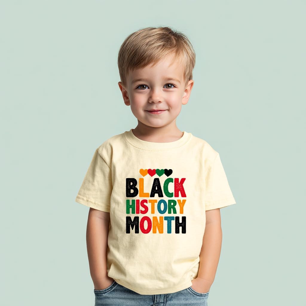 Black History Month Shirts for Toddlers, Boys Girls Kids Short Sleeve Tee with Inspirational Symbols 2-7T - Image 5