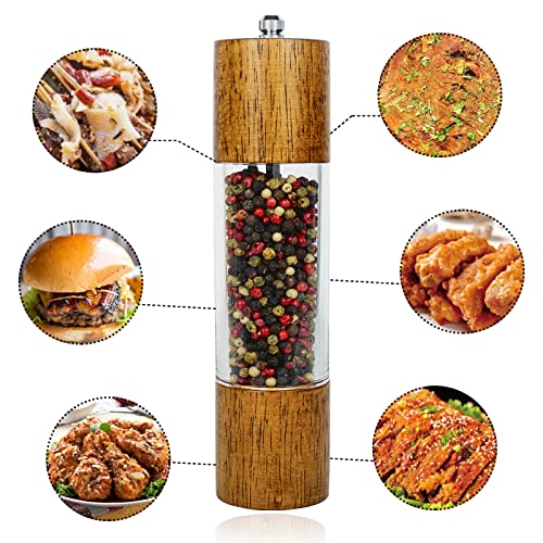 1 Pack Salt Grinder For Your Kitchen, Premium Acrylic Pepper Mill Or Salt Mill - 8 Inch Tall - Xwxo Salt Or Pepper Grinder Wooden Shakers With Adjustable Ceramic Core #TOP3