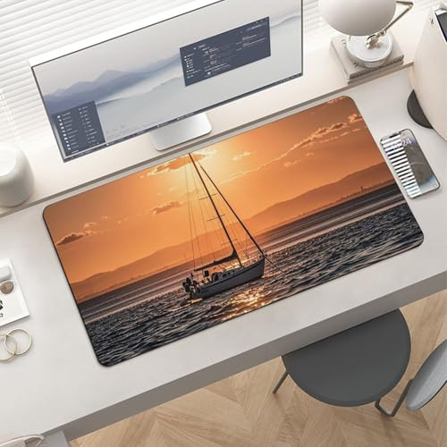 Protector Sunset Seascape Sailboat para escritorio grande miniatura 6