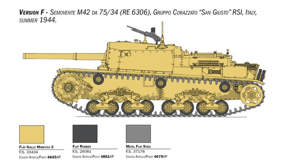 Italeri -6584 automoteur M42 de 75/34, échelle 1:35, modèle kit, modèle en plastique à monter, modélisme, IT6584