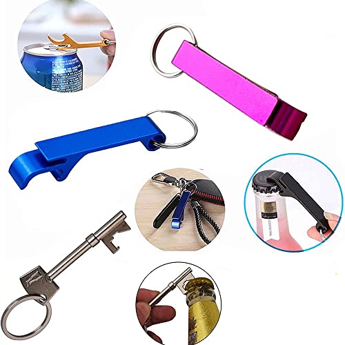 Bodosac 50 Pcs 5 Colored Metal Beer Bottle Opener Keychain Bottle Opener Easy To Carry Split Key Ring Chain Keychain Bulk Aluminum Pocket Claw Bar Soda Beverage Beer Bottle Opener (50) #TOP3