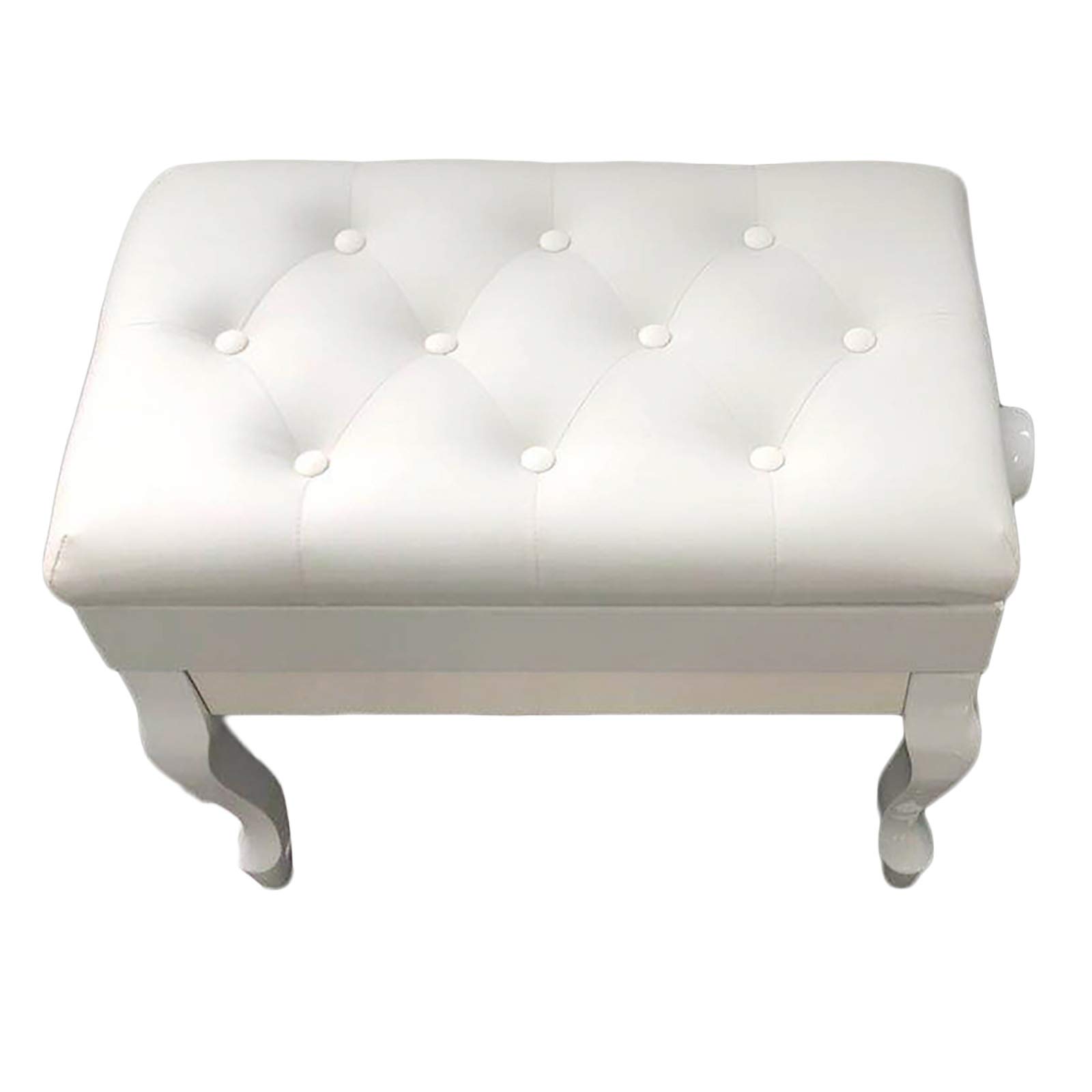 Sgabello per Pianoforte, Tavolo da toeletta, Panca per Pianoforte Regolabile, Sgabello in Legno massello con Gambe Curve e Contenitore