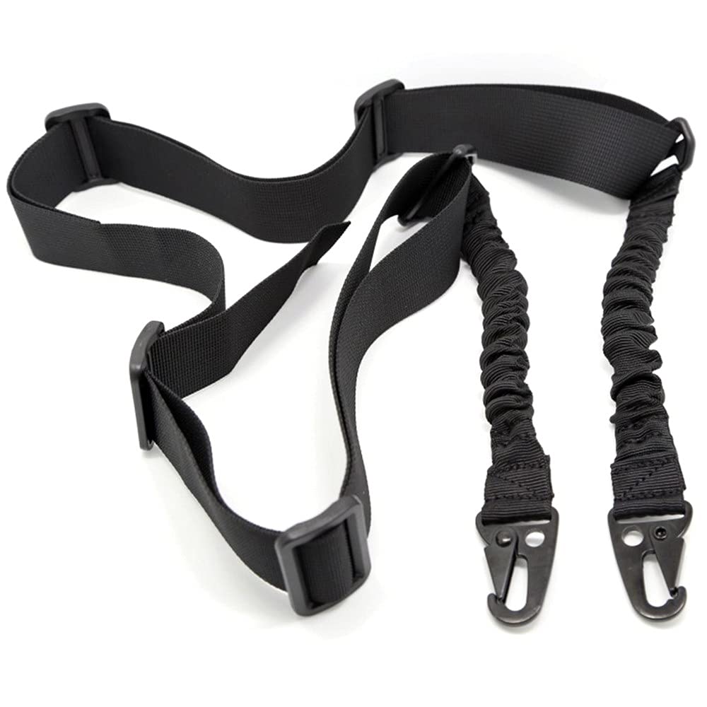 2 bis 1 Punkt Gewehrriemen, verstellbar Gun Sling Trageriemen, Taktisches Gewehr Bungee Sling mit Schnalle für Jagd Schießen,Freien,Militärtraining