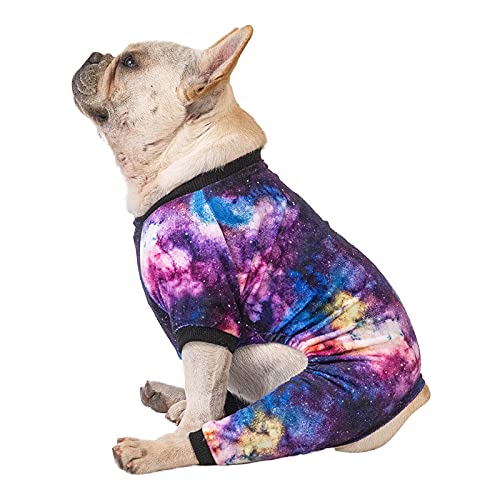 Cutebone Dog Clothes Pajamas Birthday Party Costume For Small Dogs Onesie Shirt, Night Sky, Colorful P141L #TOP2