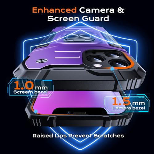 Image of Anqrp Heavy Duty Case for iPhone 11 Pro Case with Enhanced Ring Holder Grip Stand, Military Grade Shockproof Rugged Drop Protective Silicone Hard Slim iPhone 11 Pro Phone Case Cover,Purple