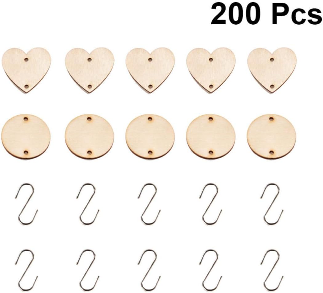 200 Pcs Unfinished Pendant Hanging Ornament, Two Holes Round Piece image 5
