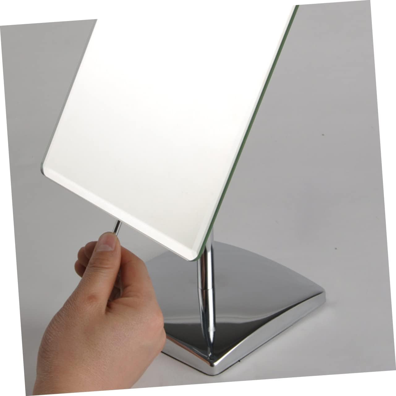 FRCOLOR Square Desktop Makeup Mirror Single-Sided Vanity Mirror for Bedroom Bathroom and Dressing Table Use Sleek Design Material for Daily Makeup Routine