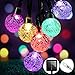 Produktbild LED Lichterkette Außen Solar OMERIL Lichterkette mit 50er LED Bunt Kristallkugeln 8 Meter USB Lichterkette Innen für Garten, Bäume, Schlafzimmer, Kinderzimmer, Hochzeiten, Partys [Energieklasse A+++]