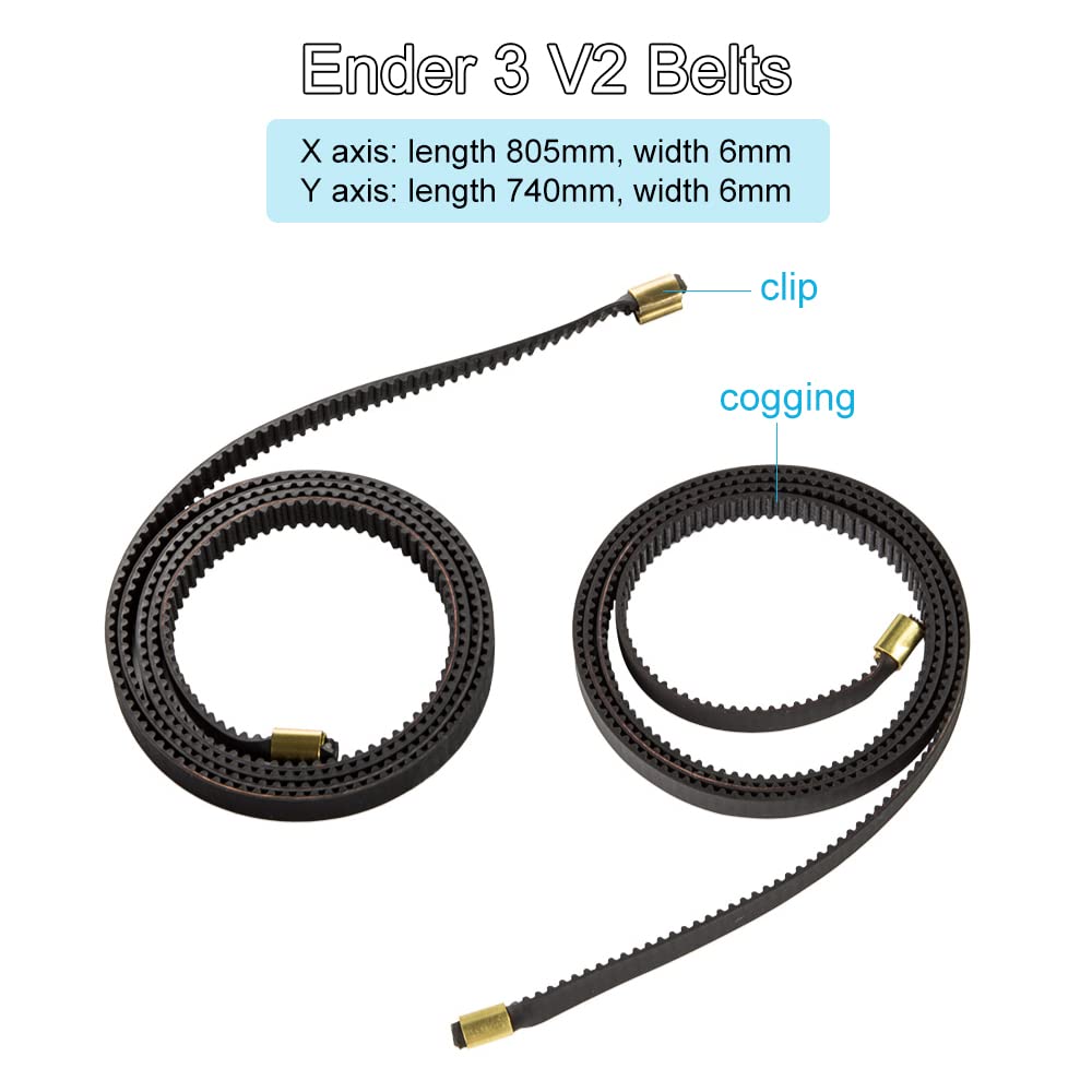 review ENOMAKER Ender 3 V2 Belts XY Synchronous Belt Kit Open Timing Rubber 2GT Timing Width 6mm Y axis 740mm + X axis 805mm for Creality Ender 3 V2 3D Printer(Creality Original Belt)