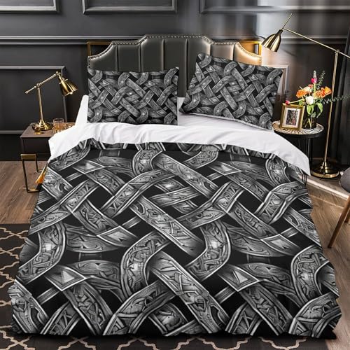 Housses de couettes 3 pièces 200x200cm imprimé 3D stripes taies d'oreiller