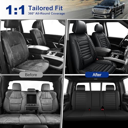 Image of YORKNEIC Fit for Nissan Titan Seat Covers 2017-2025 2026 Full Set