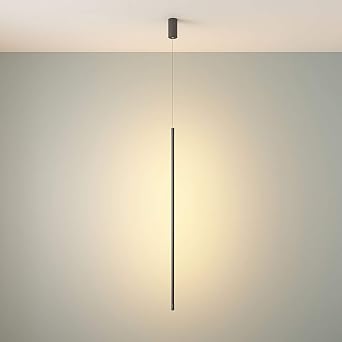 Led Linear Pendant Lighting,Long Distance Lamp Tube,3000K Black Minimalist Pendant Light for Bedroom Bedside TV Wall Decor Living Room 39.4 Length
