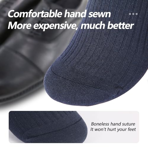 5 pairs of men's socks, double needle cotton socks, anti odor, boneless, anti pilling4