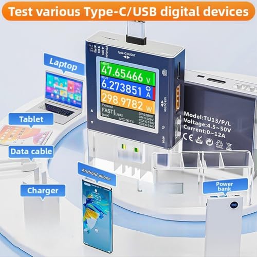 Analyseur de puissance numérique USB TU13 54V avec détection QC PD - 4