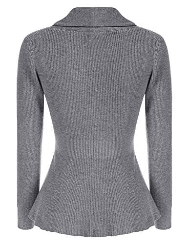 Image of Belle Poque Women Vintage Cardigan Sweater Shawl Lapel Button Down Sweater Outwear Coat